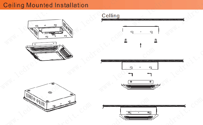 led gas station light Installation