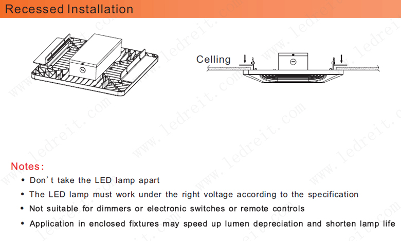 led gas station light Installation