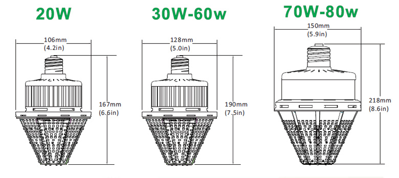 led pyramid light dimensions